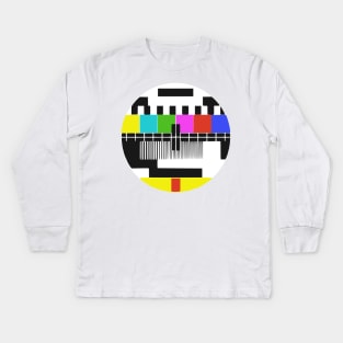 Funny Retro No Signal Retro TV Screen Kids Long Sleeve T-Shirt